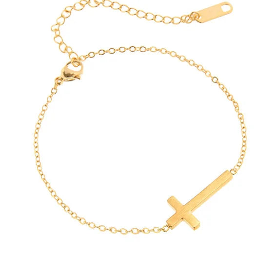 Lateral Cross Charm Bracelets