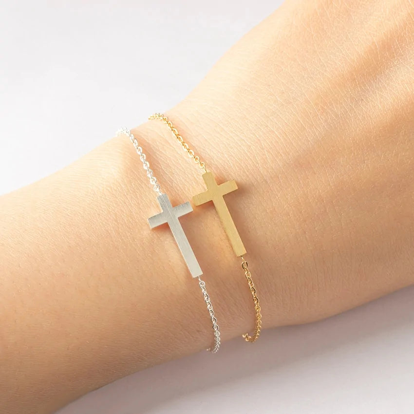 Lateral Cross Charm Bracelets